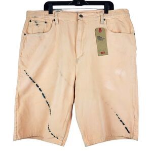 LEVI'S 569 Shorts Mens 40 Beige Tie-Dye Loose Straight Stretch Casual Outdoor